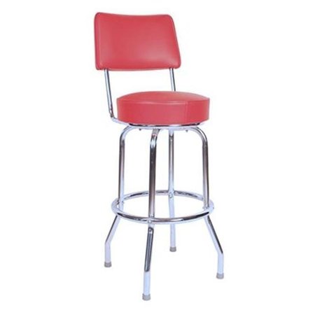 RICHARDSON SEATING CORP Richardson Seating Corp 1957RED 1957- 30 in. Floridian Swivel Bar Stool; Red;  - chrome 1957RED